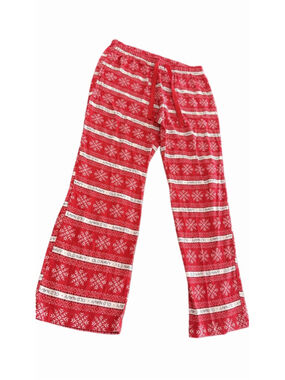 Old Navy Red Fair Isle Snowflake Flannel Pajama Pants size M